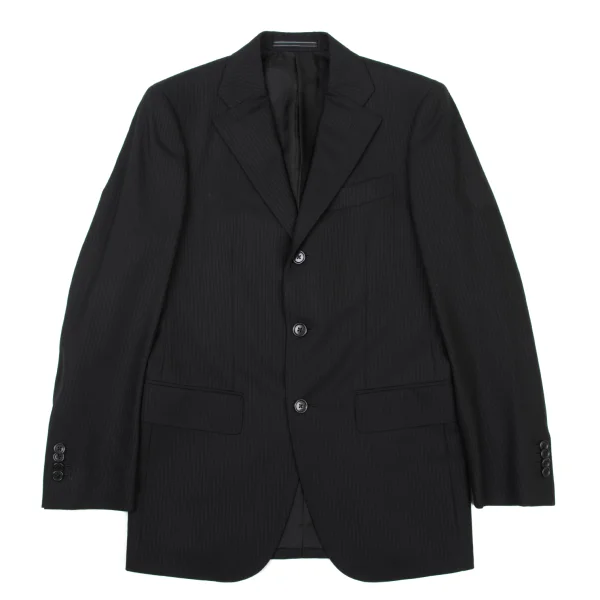  EZ by Zegna Wool Shadow Stripe Jacket Black 44R K-176034_001