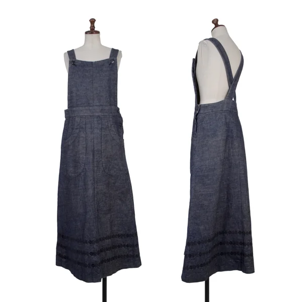 robe de chambre COMME des GARCONS Floral Embroidery Denim Overall Skirt  Indigo S-M K-176045_001