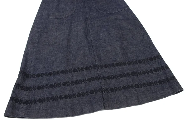 robe de chambre COMME des GARCONS Floral Embroidery Denim Overall Skirt K-176045_008