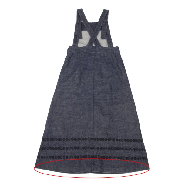 robe de chambre COMME des GARCONS Floral Embroidery Denim Overall Skirt K-176045_011