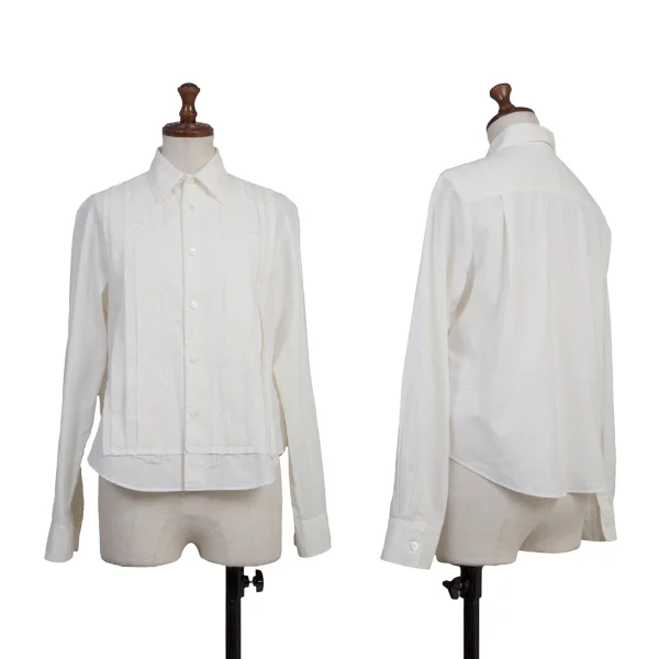 tricot COMME des GARCONS Front Tuck Cotton Sheeting Blouse White M K-176050_001