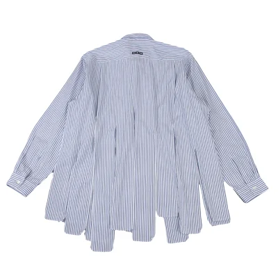 CDG Cutting Hem Design Striped Shirt