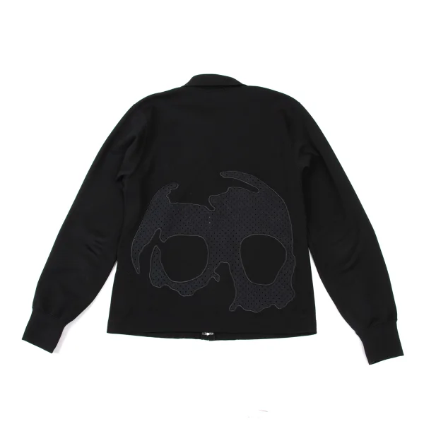 COMME des GARCONS HOMME PLUS Back Skull Perforated Design Zip Jacket Black M K-176053_001