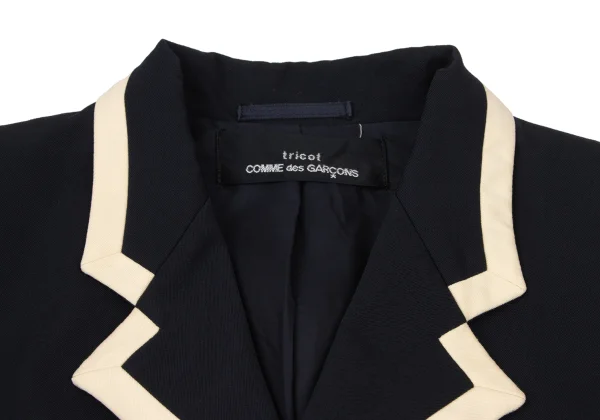tricot COMME des GARCONS Wool Bicolor Switching Short Jacket K-176055_005