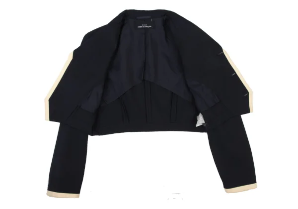 tricot COMME des GARCONS Wool Bicolor Switching Short Jacket K-176055_012