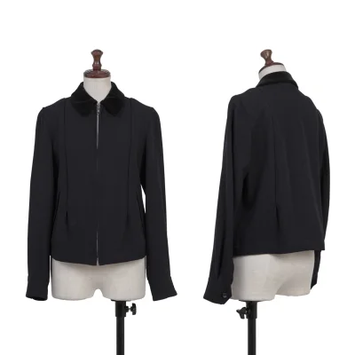 robe de chambre COMME des GARCONS Velour Collar Tuck Wool Zip Blouson