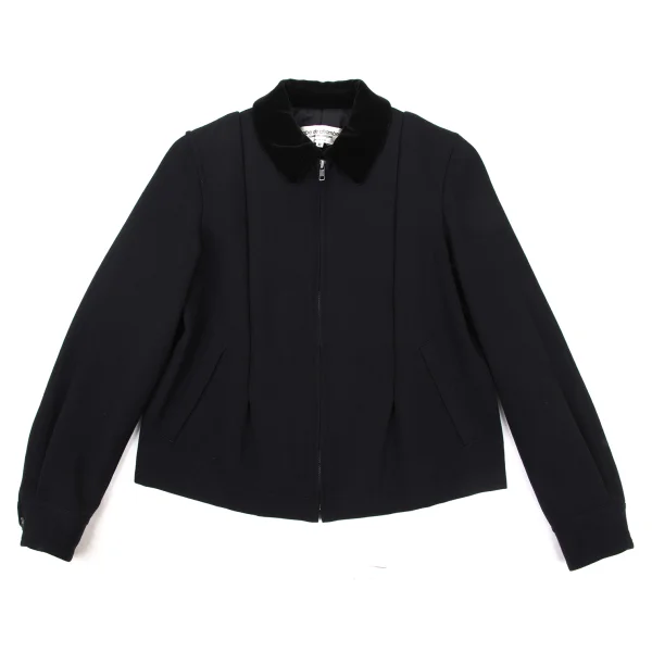 robe de chambre COMME des GARCONS Velour Collar Tuck Wool Zip Blouson K-176056_002