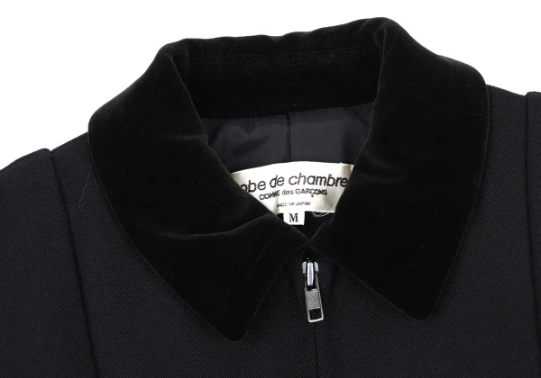 robe de chambre COMME des GARCONS Velour Collar Tuck Wool Zip Blouson K-176056_004