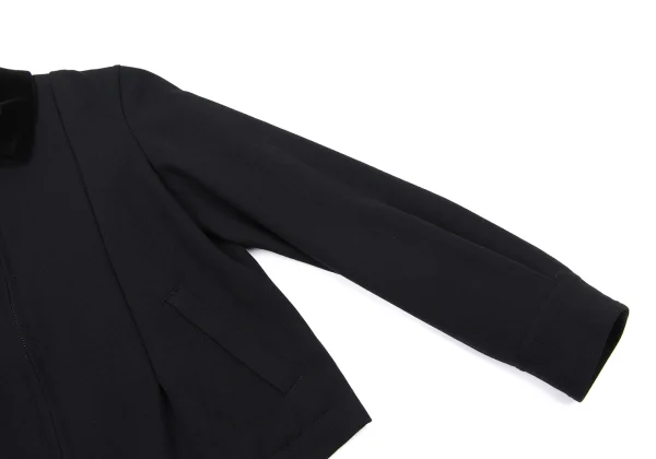 robe de chambre COMME des GARCONS Velour Collar Tuck Wool Zip Blouson K-176056_005
