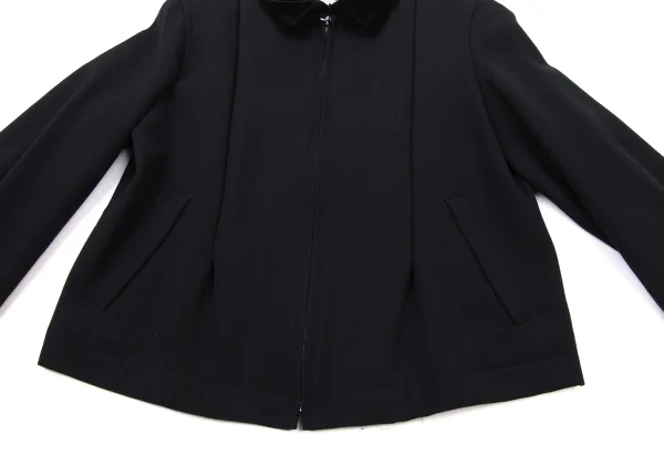 robe de chambre COMME des GARCONS Velour Collar Tuck Wool Zip Blouson K-176056_008