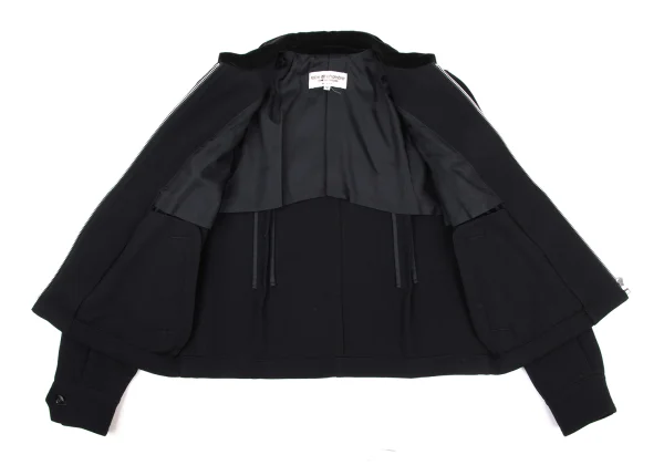robe de chambre COMME des GARCONS Velour Collar Tuck Wool Zip Blouson K-176056_010
