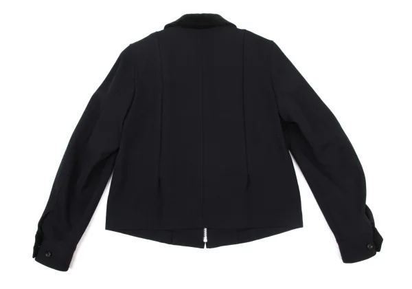 robe de chambre COMME des GARCONS Velour Collar Tuck Wool Zip Blouson K-176056_011