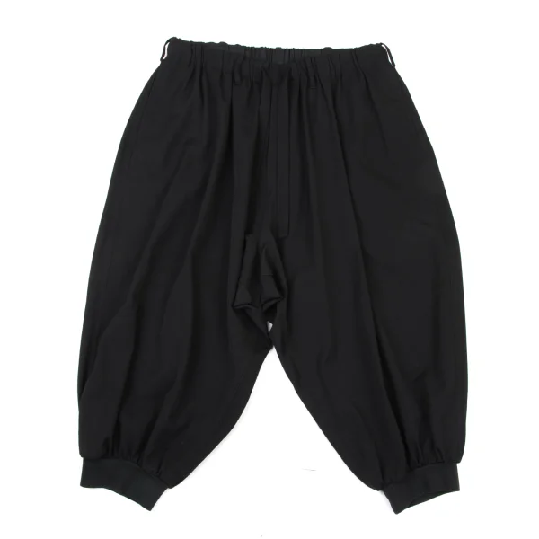 Yohji Yamamoto POUR HOMME Wool Gabardine Hem Rib Pants Black 3 K-176057_001