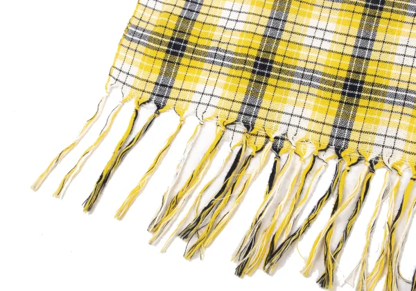 Yohji Yamamoto POUR HOMME Cotton Over-Check Fringe Stole K-176059_002