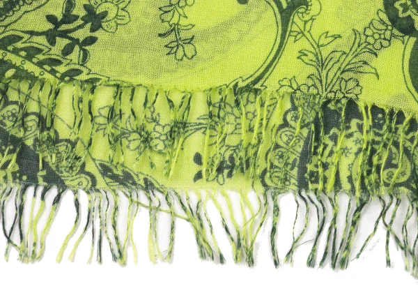 Yohji Yamamoto POUR HOMME Rayon Silk Paisley Fringe Stole K-176060_002