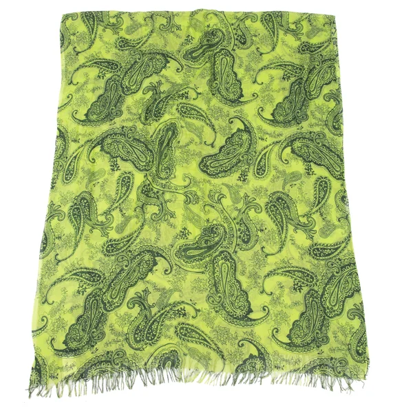 Yohji Yamamoto POUR HOMME Rayon Silk Paisley Fringe Stole K-176060_004