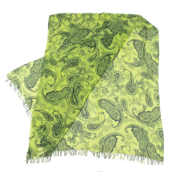 Yohji Yamamoto POUR HOMME Rayon Silk Paisley Fringe Stole K-176060_005