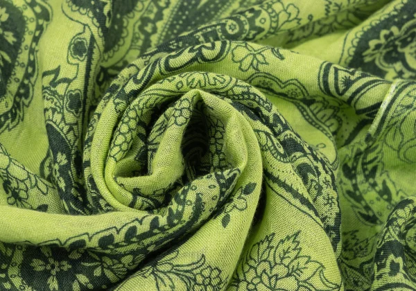 Yohji Yamamoto POUR HOMME Rayon Silk Paisley Fringe Stole K-176060_007