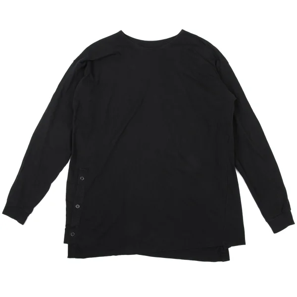 WILDSIDE x Kie Einzelganger Hem Button Long Sleeve Top Black 3 K-176063_001