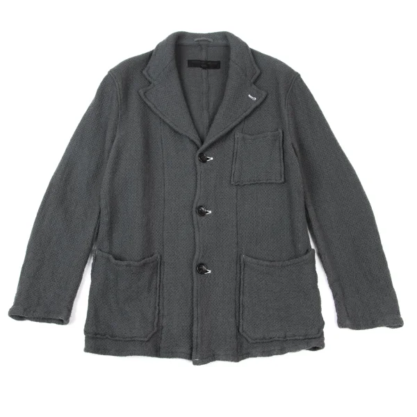 COMME des GARCONS HOMME Fulling Wool Jacket Grey S K-176075_001