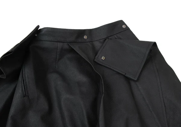 ISSEY MIYAKE PRONOUNCED BODY Synthetic Leather Wrap Design Pants K-176084_012