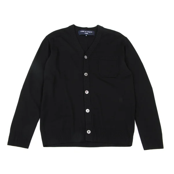 COMME des GARCONS HOMME Dyed Wool Knit Cardigan Black M K-176091_001