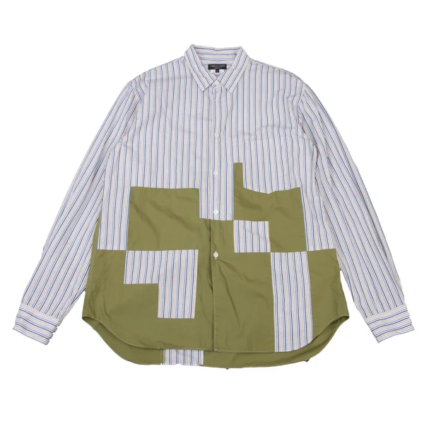 COMME des GARCONS HOMME PLUS Switching Stripe Shirt Beige,White L K-176095_001