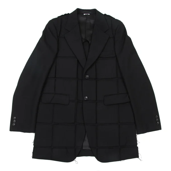 COMME des GARCONS HOMME PLUS Square Patch Wool Jacket Black M K-176096_001