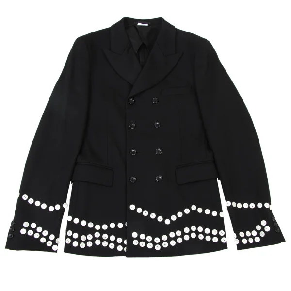 COMME des GARCONS HOMME PLUS Button Design Wool Jacket Black L K-176098_001