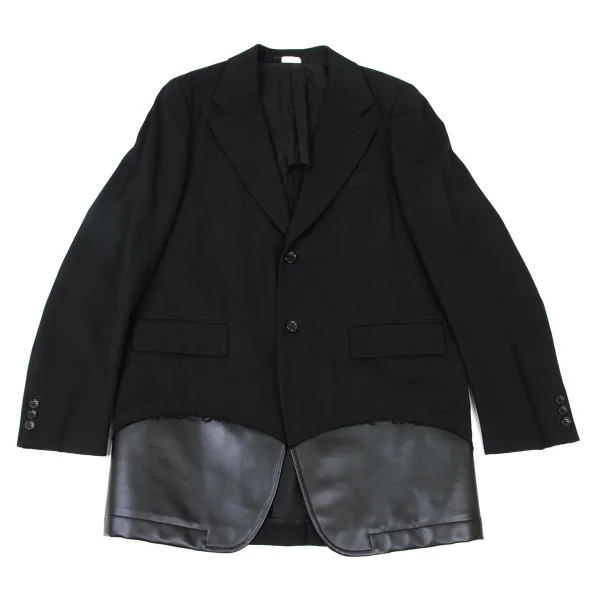 COMME des GARCONS HOMME PLUS Hem Switching Wool Jacket Black M K-176099_001