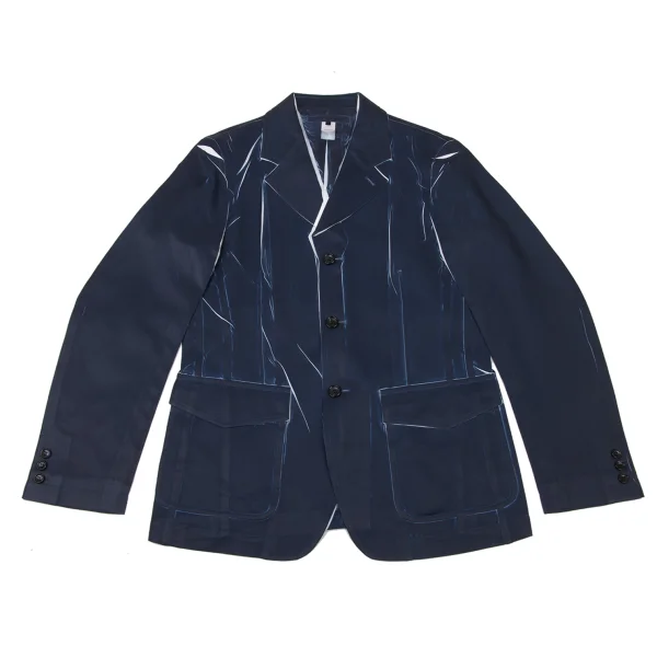 COMME des GARCONS SHIRT Poly Twill Transfer Print Jacket Navy L K-176104_001