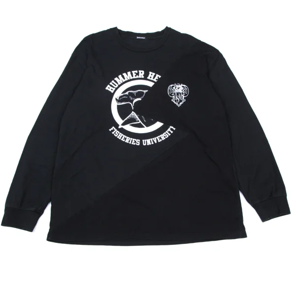 UNDERCOVER ISM Slash Switching Print T Shirt Black 4 K-176107_001