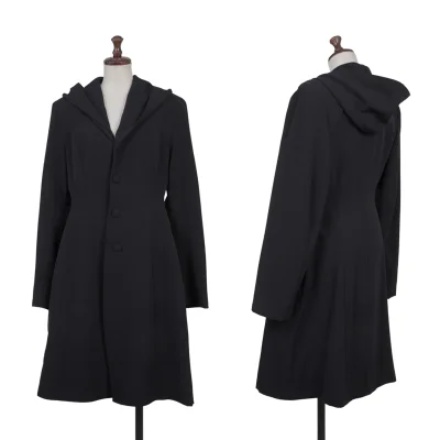 Yohji Yamamoto FEMME Wool Hooded Long Jacket