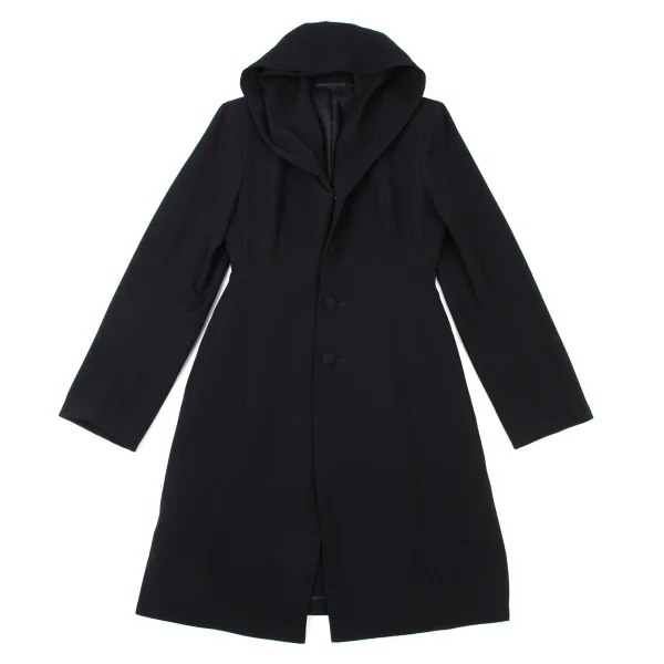 Yohji Yamamoto FEMME Wool Hooded Long Jacket K-176116_002