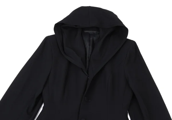 Yohji Yamamoto FEMME Wool Hooded Long Jacket K-176116_003