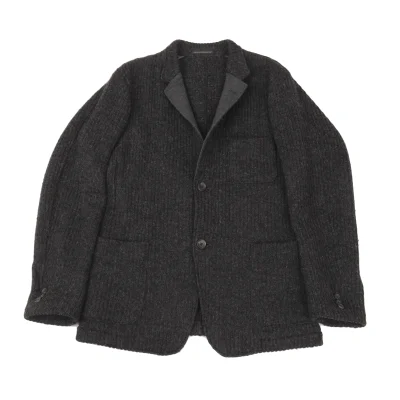 Yohji Yamamoto COSTUME D' HOMME Wool Blend Low-Gauge Knit Jacket