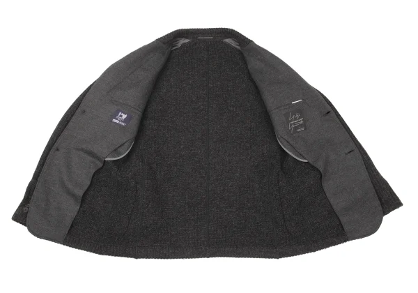 Yohji Yamamoto COSTUME D' HOMME Wool Blend Low-Gauge Knit Jacket K-176119_012