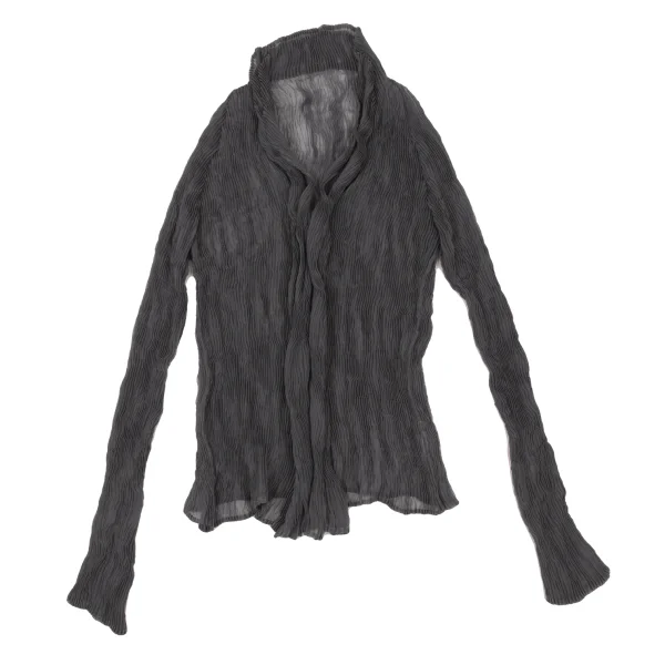ISSEY MIYAKE Wrinkled Pleats Layered Collar Cardigan K-176124_002