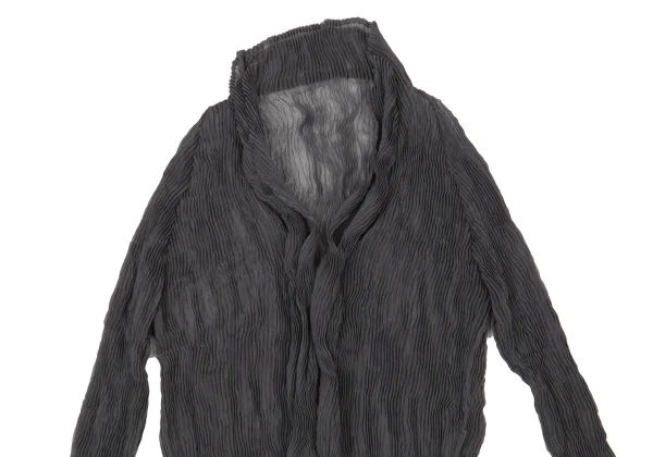 ISSEY MIYAKE Wrinkled Pleats Layered Collar Cardigan K-176124_003