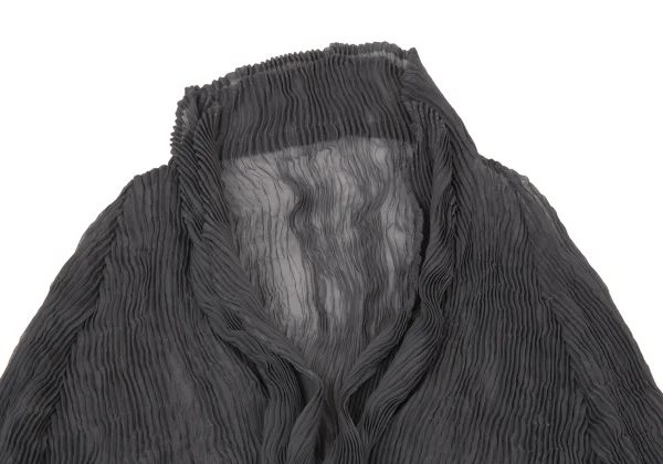 ISSEY MIYAKE Wrinkled Pleats Layered Collar Cardigan K-176124_004