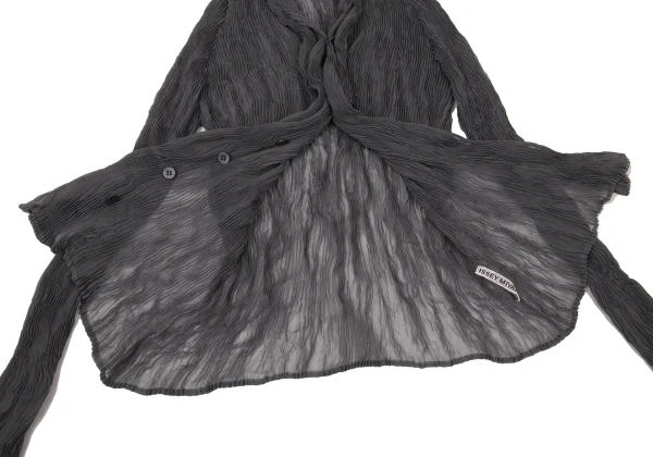 ISSEY MIYAKE Wrinkled Pleats Layered Collar Cardigan K-176124_009