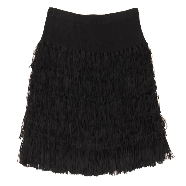 Unbranded Fringed Crepe Pleated Skirt K-176130_002