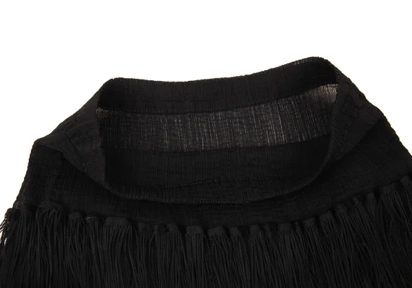 Unbranded Fringed Crepe Pleated Skirt K-176130_004