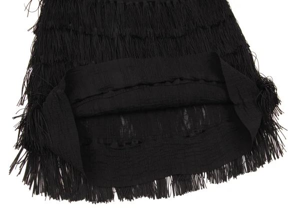 Unbranded Fringed Crepe Pleated Skirt K-176130_006