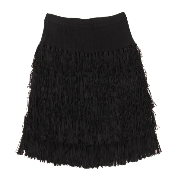 Unbranded Fringed Crepe Pleated Skirt K-176130_007