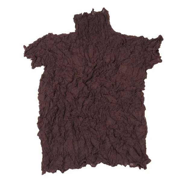 ISSEY MIYAKE PERMANENTE Wrinkle Pleats High Neck Short Sleeved Top K-176132_002