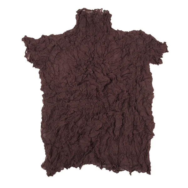 ISSEY MIYAKE PERMANENTE Wrinkle Pleats High Neck Short Sleeved Top K-176132_008