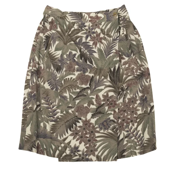 GIORGIO ARMANI Botanical Print Rayon Wrap Skirt K-176135_002