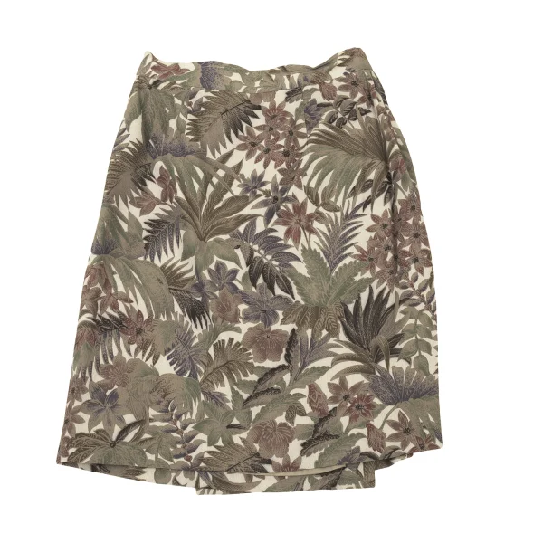 GIORGIO ARMANI Botanical Print Rayon Wrap Skirt K-176135_009