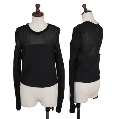 VERSACE JEANS COUTURE Pleats Switching Mesh Top